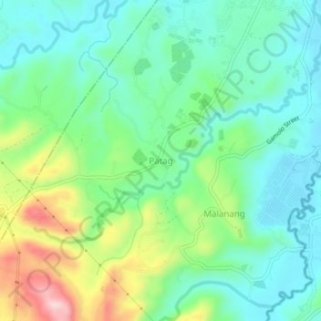Mapa topográfico Patag, altitud, relieve