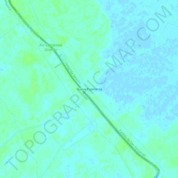 Mapa topográfico Nueva Esperanza, altitud, relieve