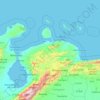 Mapa topográfico Falcón, altitud, relieve