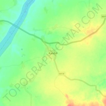 Mapa topográfico Kasdol, altitud, relieve