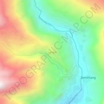 Mapa topográfico Lumpo, altitud, relieve
