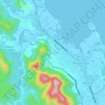 Mapa topográfico Nula-Tula, altitud, relieve