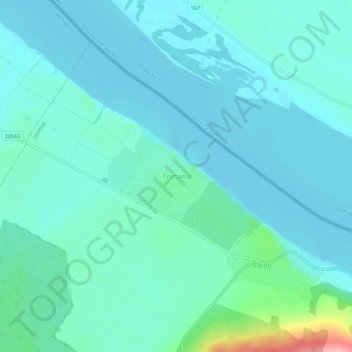 Mapa topográfico Tismana, altitud, relieve