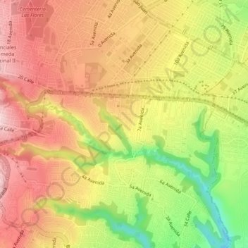 Mapa topográfico Zona 2, altitud, relieve
