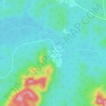 Mapa topográfico Abofrem, altitud, relieve