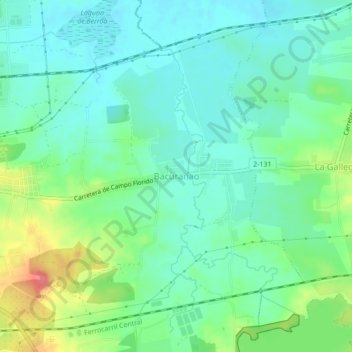 Mapa topográfico Bacuranao, altitud, relieve