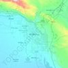 Mapa topográfico Korla, altitud, relieve