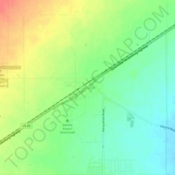 Mapa topográfico Salome, altitud, relieve