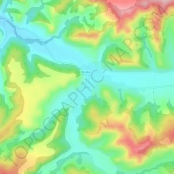 Mapa topográfico Buia, altitud, relieve