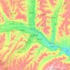 Mapa topográfico Xiníng, altitud, relieve