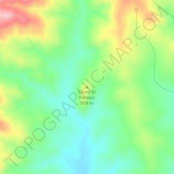 Mapa topográfico Cerro El Paraiso, altitud, relieve
