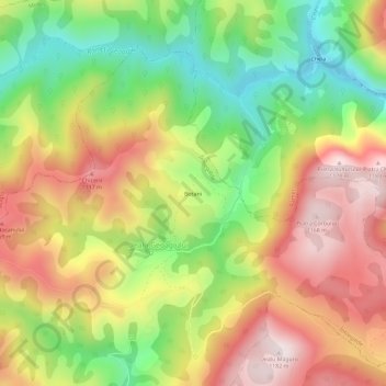 Mapa topográfico Boțani, altitud, relieve