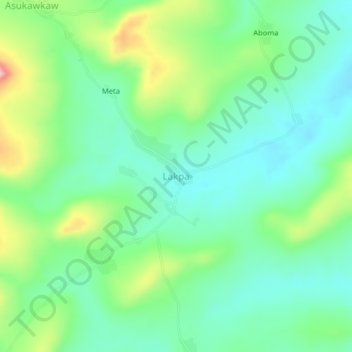 Mapa topográfico Lakpa, altitud, relieve