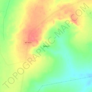 Mapa topográfico Relevo, altitud, relieve
