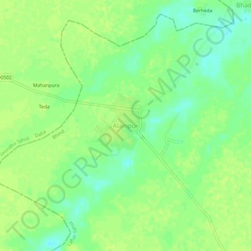 Mapa topográfico Alampur, altitud, relieve