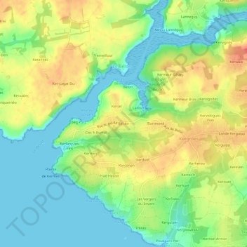 Mapa topográfico Bel-Air, altitud, relieve