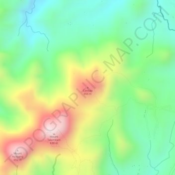 Mapa topográfico Cariliao, altitud, relieve