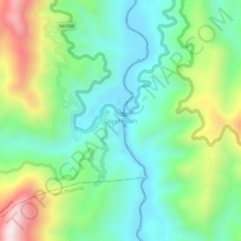 Mapa topográfico Dapchhuah, altitud, relieve