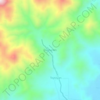 Mapa topográfico Diamanen, altitud, relieve