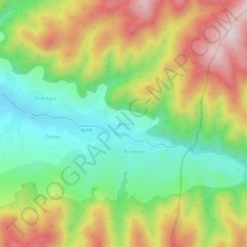 Mapa topográfico Zimți, altitud, relieve