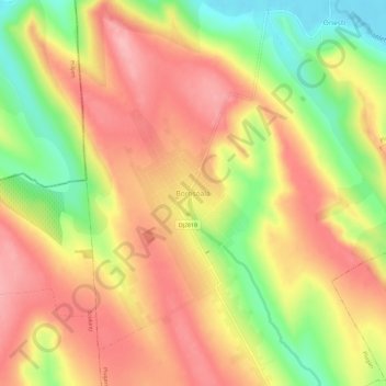 Mapa topográfico Borosoaia, altitud, relieve