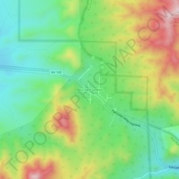 Mapa topográfico Mountain Springs, altitud, relieve