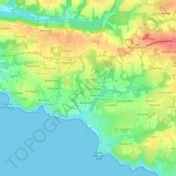 Mapa topográfico Penzer, altitud, relieve