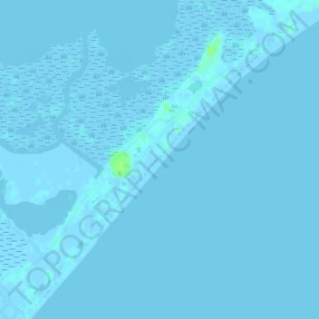 Mapa topográfico Wallops Beach, altitud, relieve
