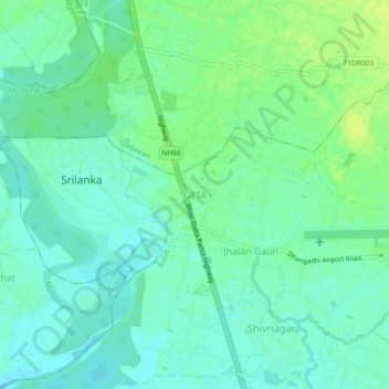 Mapa topográfico GETA, altitud, relieve