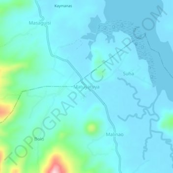 Mapa topográfico Matuyatuya, altitud, relieve