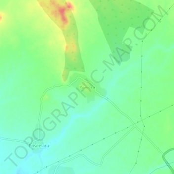 Mapa topográfico Pamera, altitud, relieve