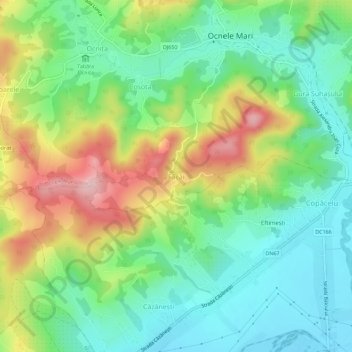 Mapa topográfico Făcăi, altitud, relieve