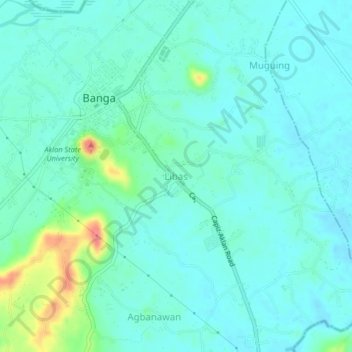 Mapa topográfico Libas, altitud, relieve
