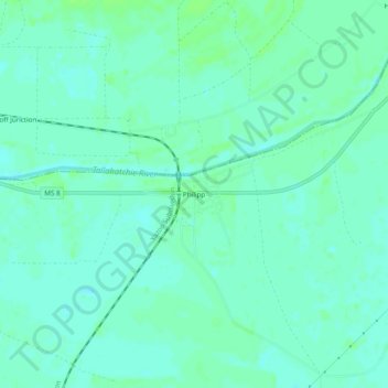 Mapa topográfico Philipp, altitud, relieve