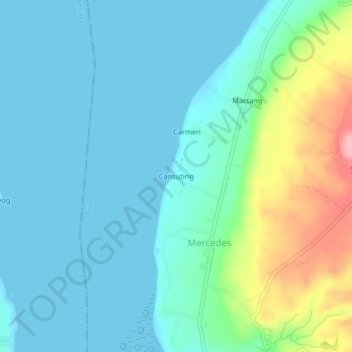 Mapa topográfico Cansuting, altitud, relieve