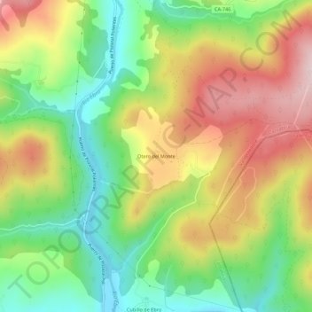 Mapa topográfico Otero del Monte, altitud, relieve