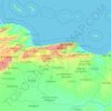 Mapa topográfico Aragua, altitud, relieve