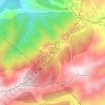 Mapa topográfico El Brañillín, altitud, relieve
