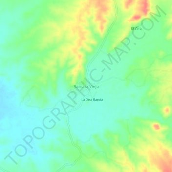 Mapa topográfico Rancho Viejo, altitud, relieve