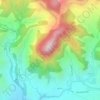 Mapa topográfico Cerro Punta, altitud, relieve