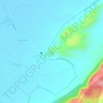 Mapa topográfico aravali range, altitud, relieve