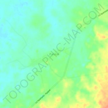 Mapa topográfico Palotal, altitud, relieve