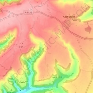 Mapa topográfico Bagpath, altitud, relieve