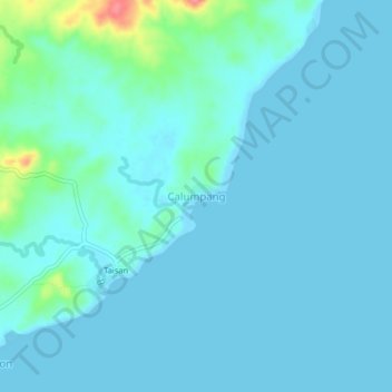 Mapa topográfico Calumpang, altitud, relieve