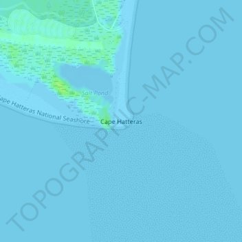 Mapa topográfico Cabo Hatteras, altitud, relieve
