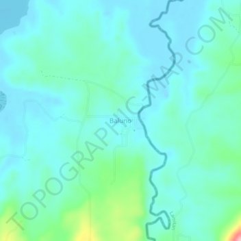 Mapa topográfico Baluno, altitud, relieve