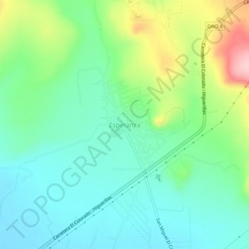 Mapa topográfico Esperanza, altitud, relieve