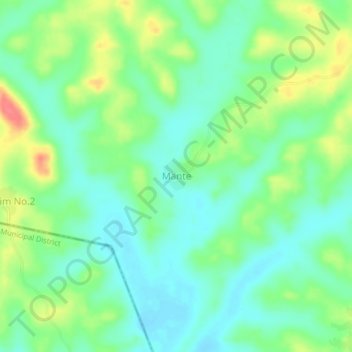 Mapa topográfico Mante, altitud, relieve