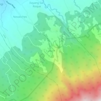 Mapa topográfico Luquin, altitud, relieve