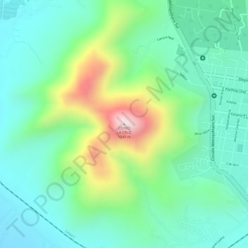 Mapa topográfico CERRO LA CRUZ, altitud, relieve